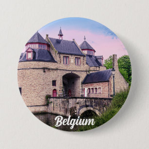 Historic city gate in Bruges 7.5 Cm Round Badge