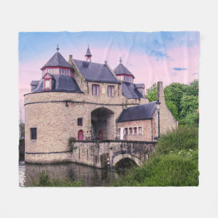 Historic city gate in Bruges Fleece Blanket