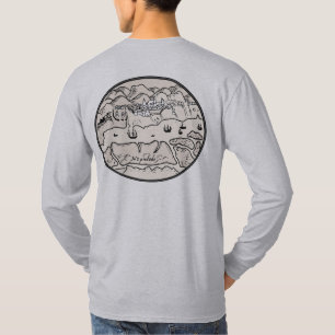 Historic Coastal Town, Mountains & Sailing Ships T-Shirt