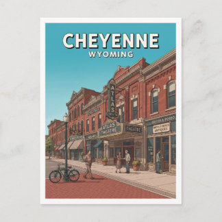 Historic Downtown Cheyenne and the Atlas Theatre Postcard