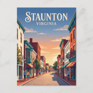 Historic Downtown Staunton USA Postcard