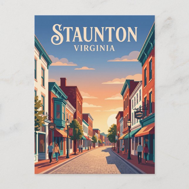 Historic Downtown Staunton USA Postcard (Front)
