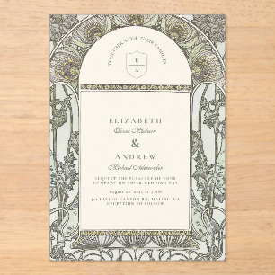 Historic Estate Garden Wedding Acrylic Invitations