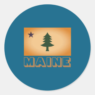 Historic Flag Of Maine 1901 1909 _1 Classic Round Sticker
