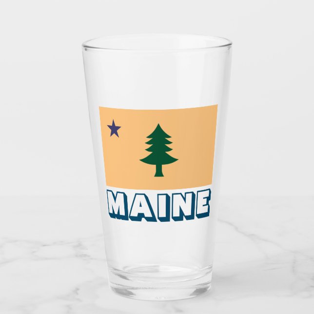 Historic Flag of Maine (1901–1909) Glass (Front)