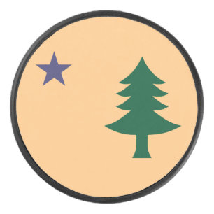 Historic Flag of Maine (1901–1909) Hockey Puck