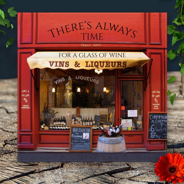 Historic French Wine and Liqueur Shop Ceramic Tile (Tile featuring an image of a historical French wine and liqueur shop)