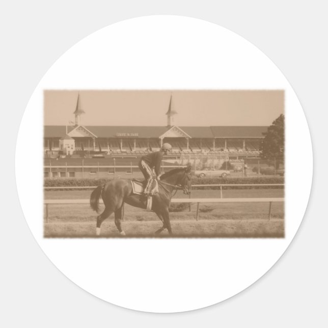 Historic Horse Racing Classic Round Sticker (Front)