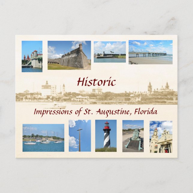 Historic Impressions of St. Augustine, Florida Postcard (Front)