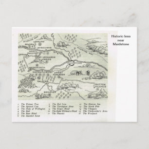 Historic Inns near Maidstone Postcard