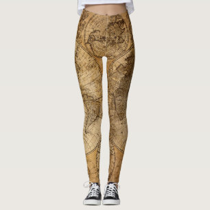 Historic Journey: 1746 World Map Leggings