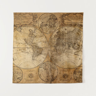 Historic Journey: 1746 World Map Tapestry