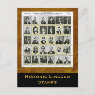 Historic Lincoln Stamps Art Print Postcard