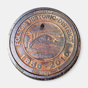 Historic Manhole Cover: Folsom, California Magnet