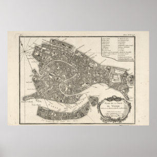 Historic Map of Venice, Italy (1763) Poster