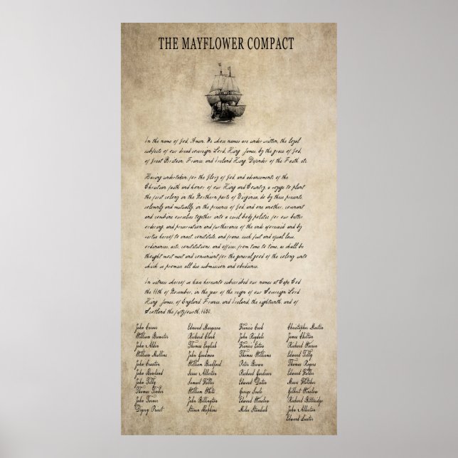 HISTORIC MAYFLOWER COMPACT  1620 POSTER (Front)