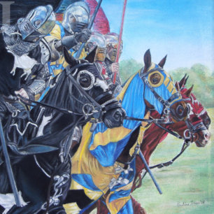 historic mediaeval knights jousting on horses jigsaw puzzle
