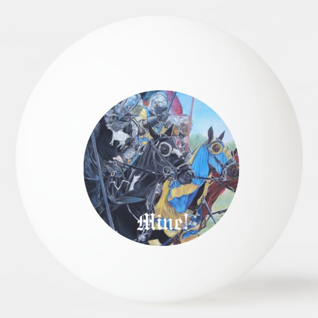 historic mediaeval knights jousting on horses  ping pong ball (Front)