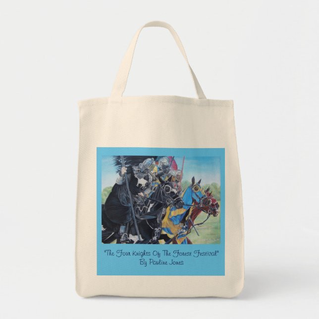 historic mediaeval knights jousting on horses tote bag (Front)