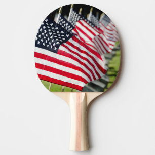 Historic military cemetery with US flags Ping Pong Paddle