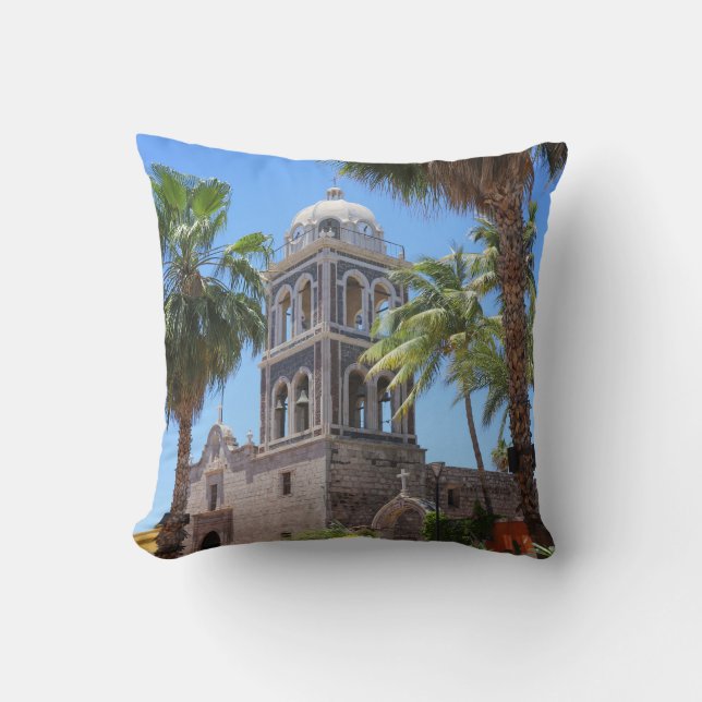 Historic Mission in Loreto, BCS Mexico Cushion (Front)