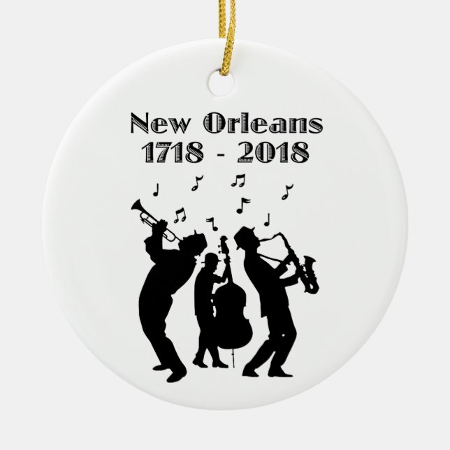 Historic New Orleans Tricentennial Ceramic Tree Decoration (Front)
