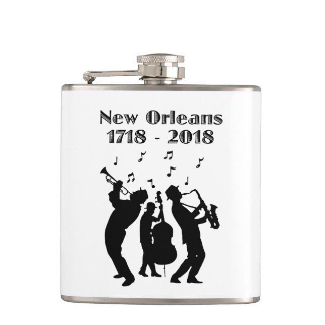 Historic New Orleans Tricentennial Hip Flask (Front)