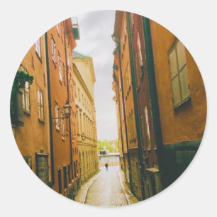 Historic old town, Gamla Stan, Stockholm, Sweden Classic Round Sticker