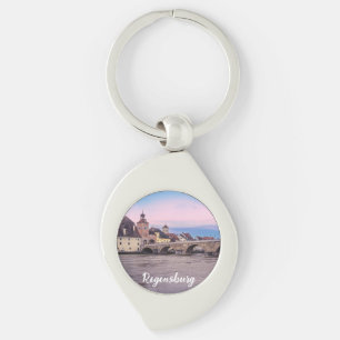 Historic old town in Regensburg, Germany Key Ring