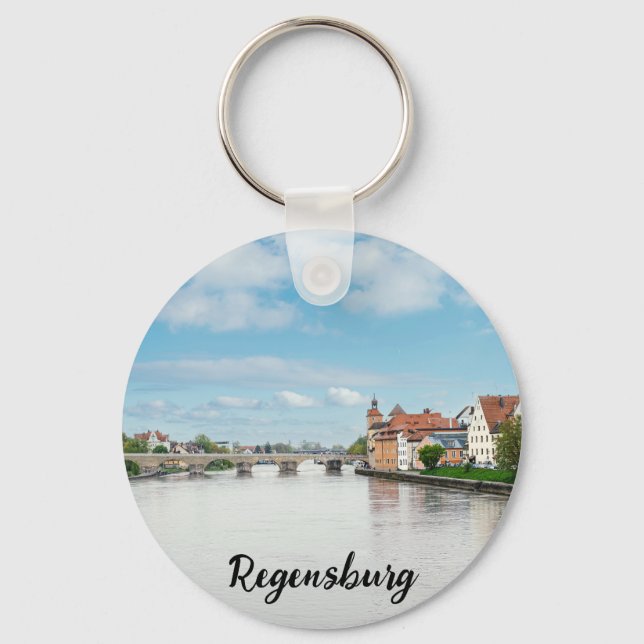 Historic old town of Regensburg, Germany Key Ring (Front)