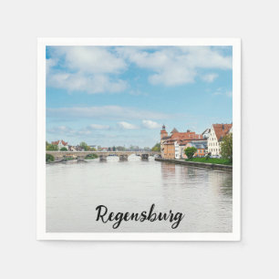 Historic old town of Regensburg, Germany Napkin