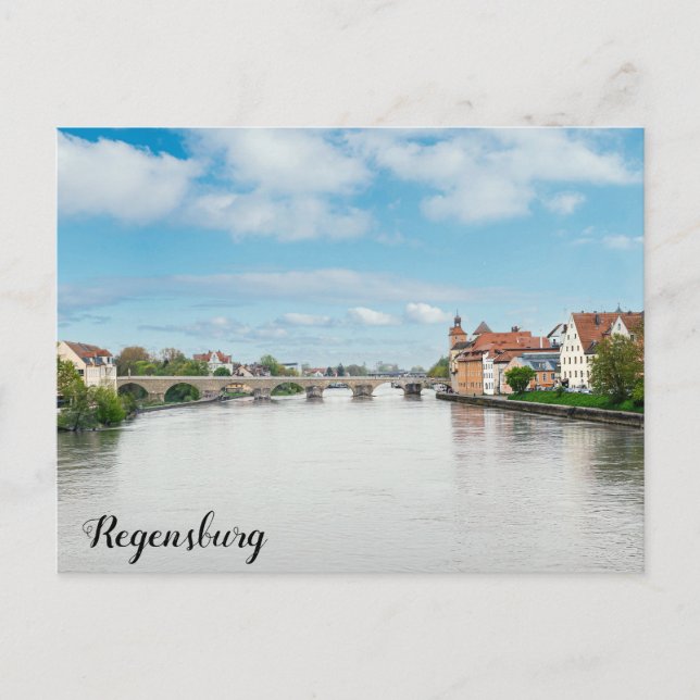Historic old town of Regensburg, Germany Postcard (Front)