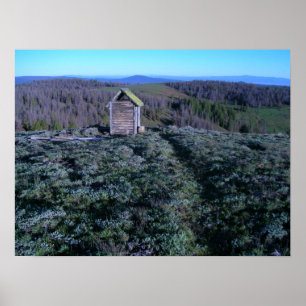 Historic Outhouse, at Bald Butte Fire Lookout Poster