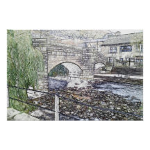 Historic Packhorse Bridge in Hebden Bridge