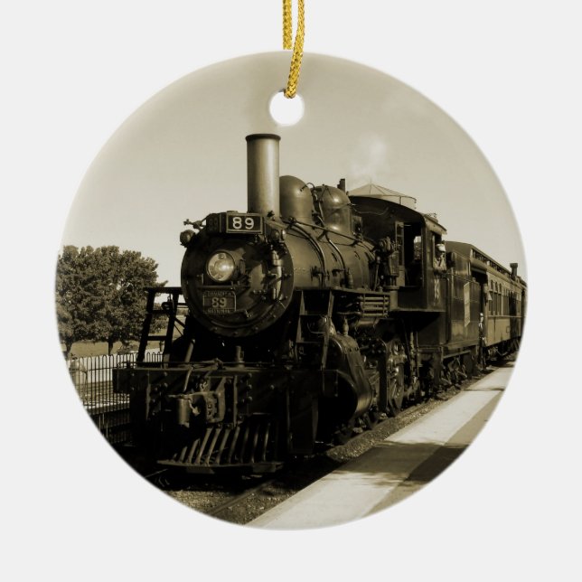 Historic Railroad Ceramic Tree Decoration (Front)