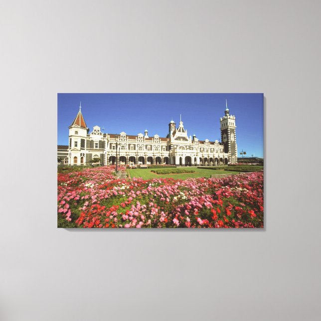 Historic Railway Station, Dunedin, New Zealand Canvas Print (Front)