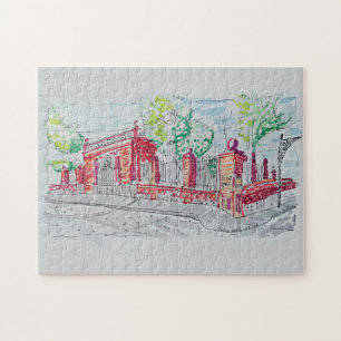 Historic Red Brick Entrance Jigsaw Puzzle