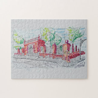 Historic Red Brick Entrance Jigsaw Puzzle