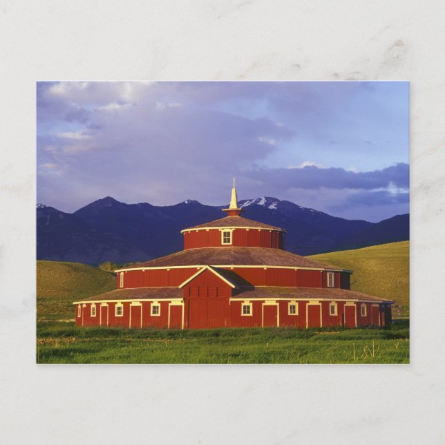 Historic Round Barn at Twin Bridges Montana Postcard (Front)