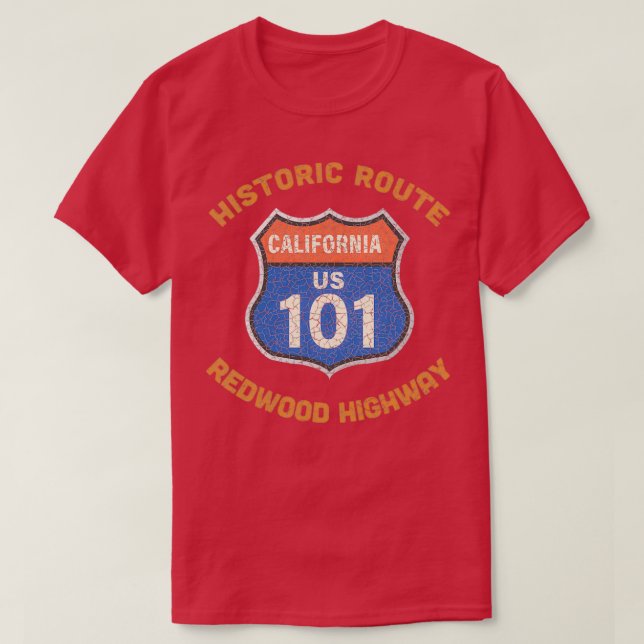 Historic Route 101 Redwood Highway Gate the the wo T-Shirt (Design Front)