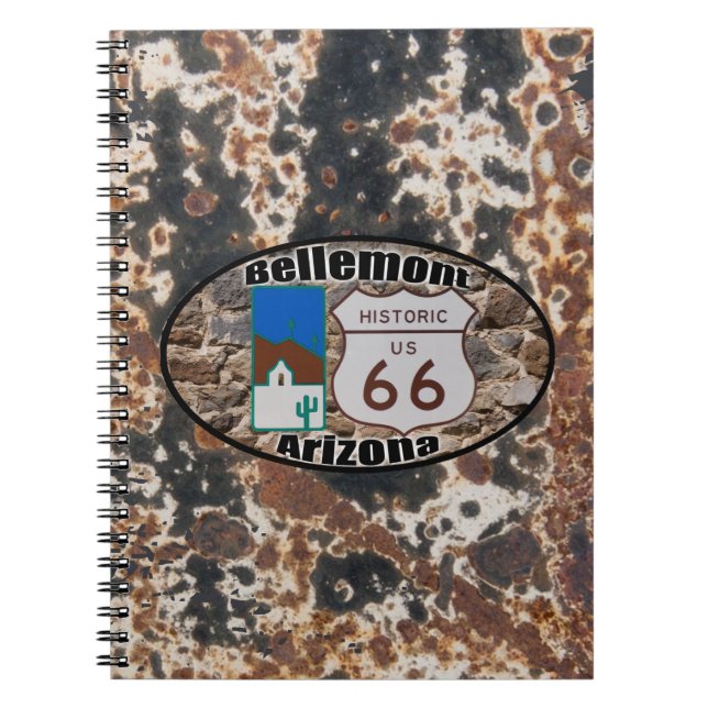 Historic Route 66 ~ Bellemonte, Arizona Spiral Notebook (Front)