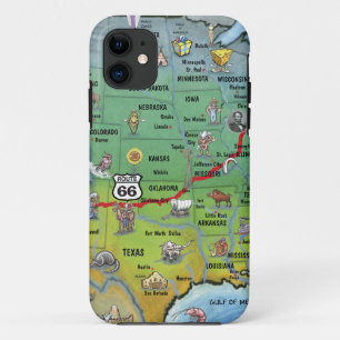 Historic Route 66 Cartoon Map Case-Mate iPhone Case