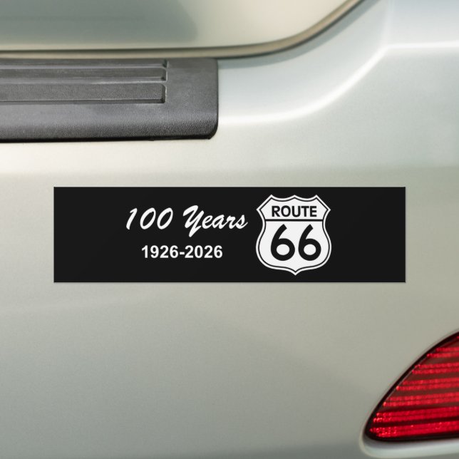 Historic Route 66 Centennial Bumper Sticker (On Car)