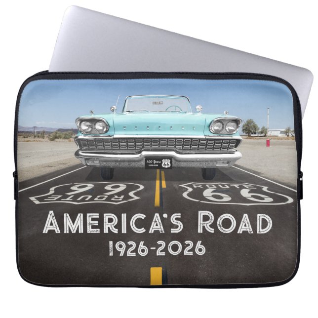 Historic Route 66 Centennial Laptop Sleeve (Front)