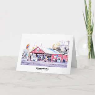Historic Route 66 General Store Watercolor Card