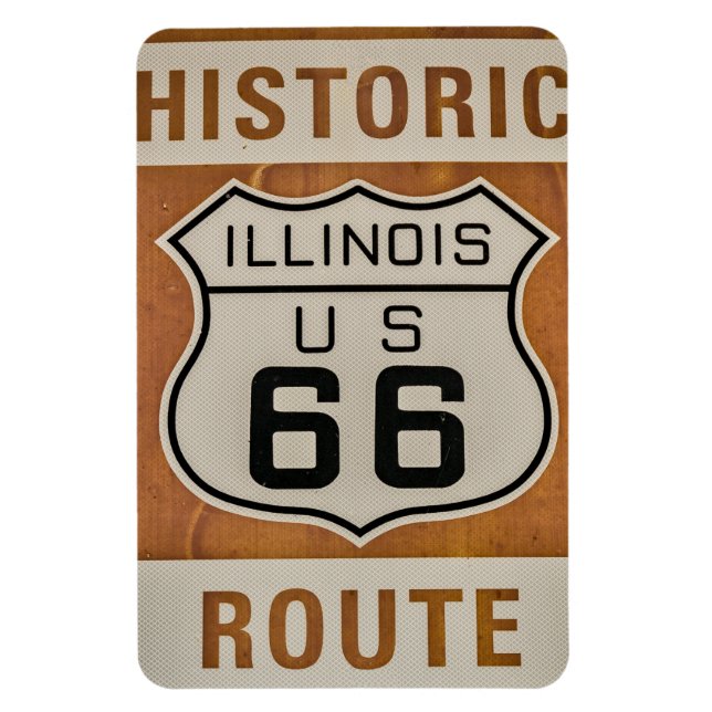 Historic Route 66 in Illinois Magnet (Vertical)