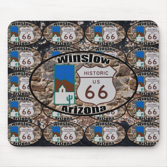 Historic Route 66 - Winslow, Arizona Mouse Pad (Front)