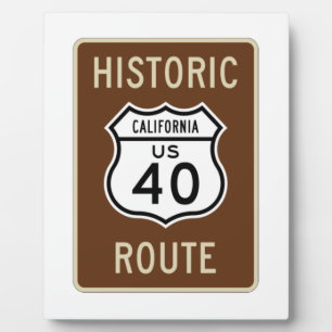 Historic Route US Route 40 (California) Plaque