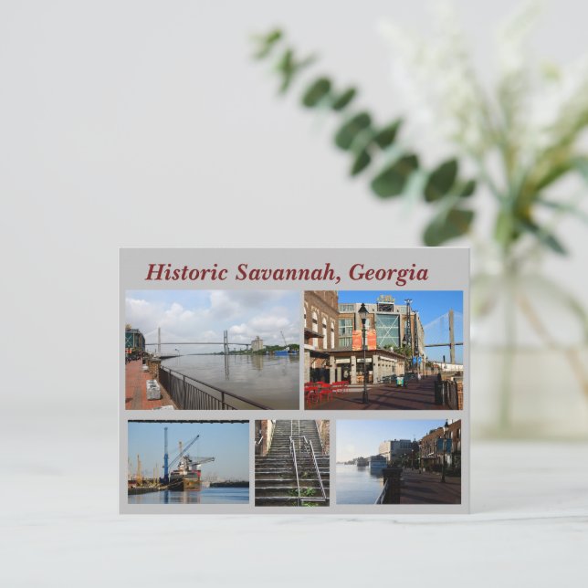 Historic Savannah, Georgia Holiday Postcard (Standing Front)