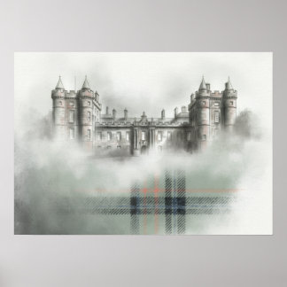 Historic Scottish Castle Architectural Sketch Post Poster